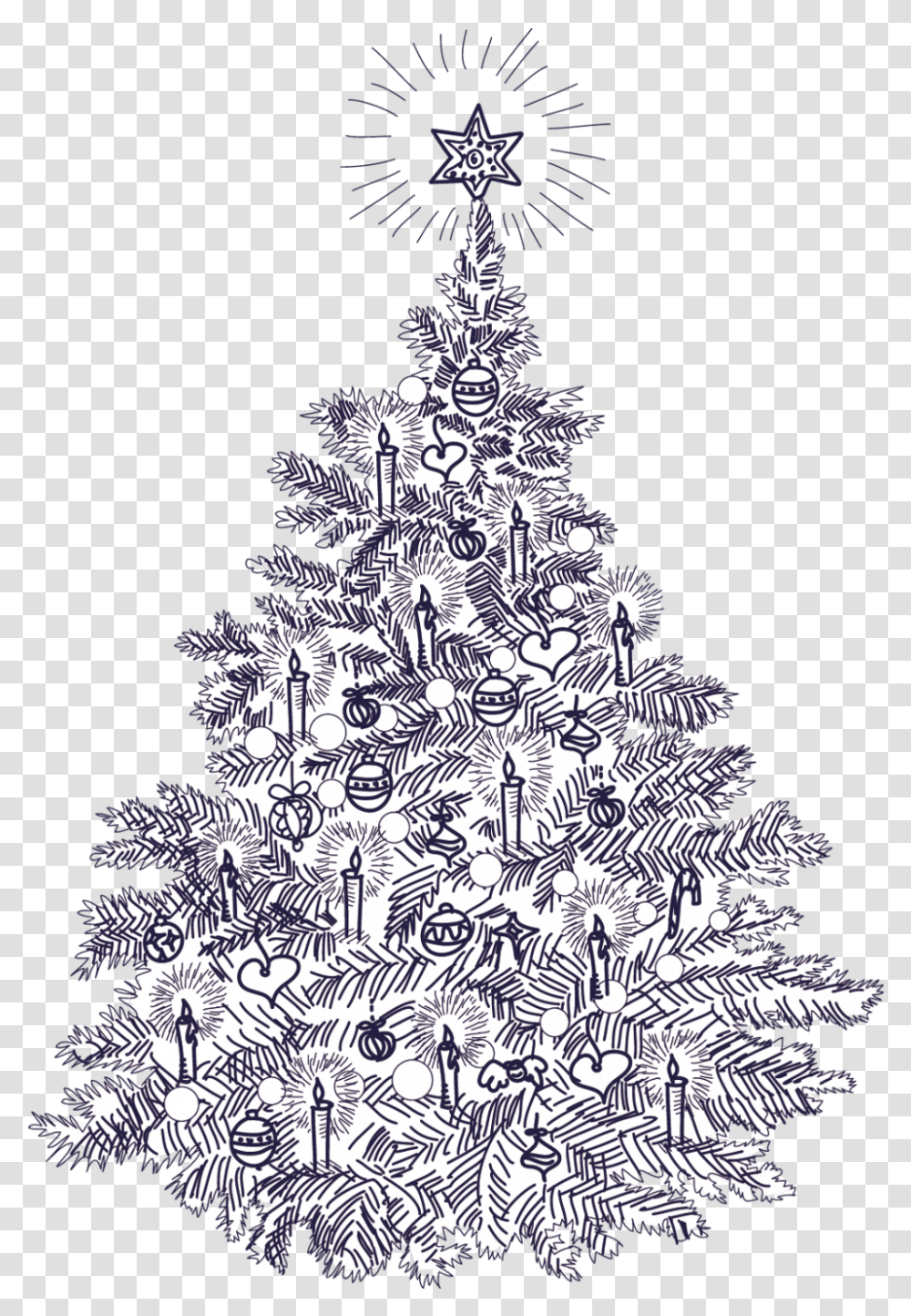 Christmas Xmas Cards Tree Outline Christmas Tree Vintage, Plant, Ornament Transparent Png