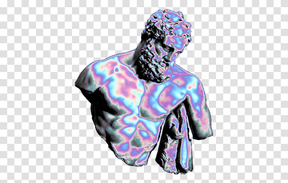 Christmas Xmas Purple Aesthetic Colors Vaporwave Roman Statue, Clothing, Person, Pattern, Tattoo Transparent Png