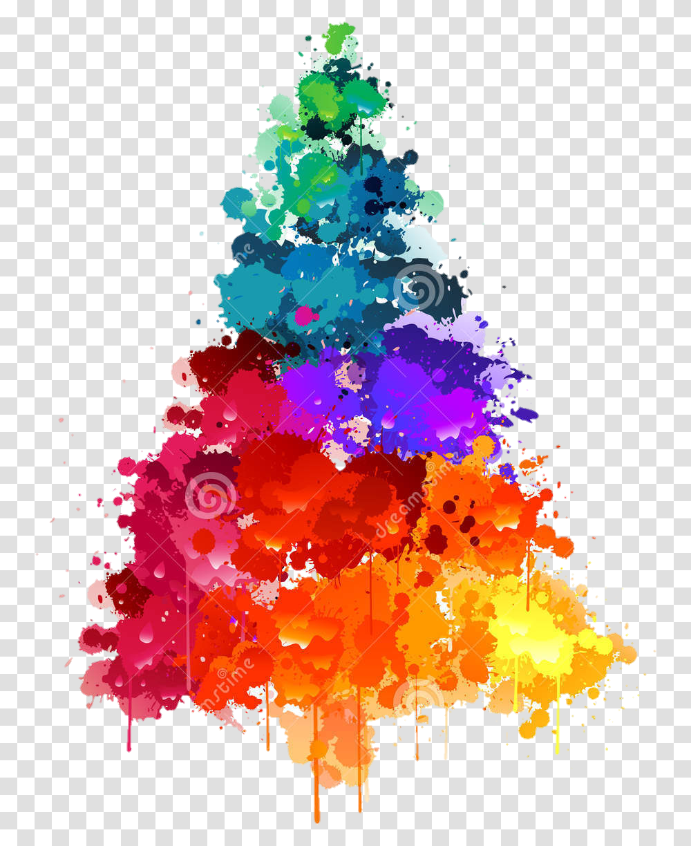 Christmas Xmas Tree Multicolor, Floral Design, Pattern Transparent Png
