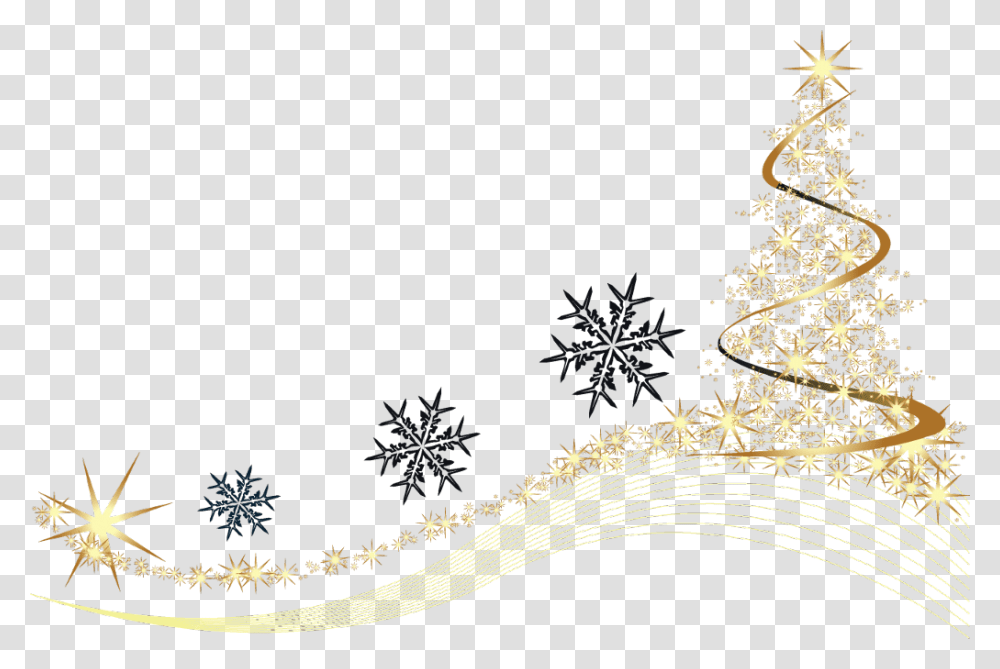 Christmastree Star Stars Gold Sparkle Spiral Christmas Pattern Snow, Plant, Ornament, Christmas Tree, Lighting Transparent Png