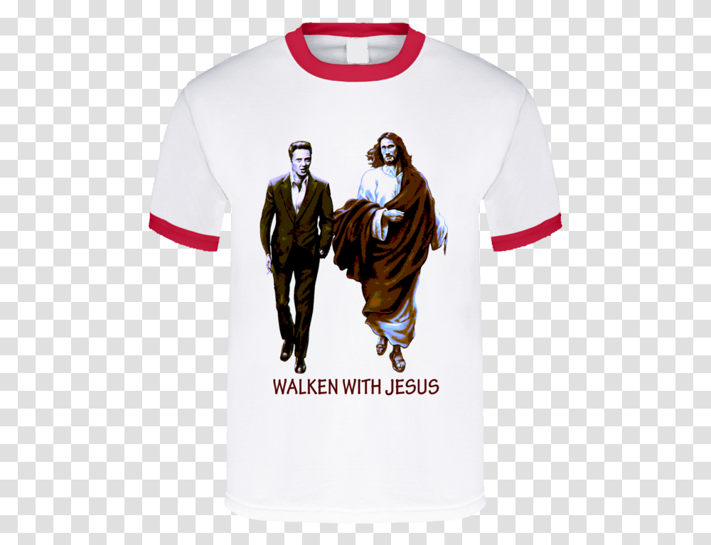 Christopher Walken T Shirt With Jesus, Apparel, Sleeve, Person Transparent Png