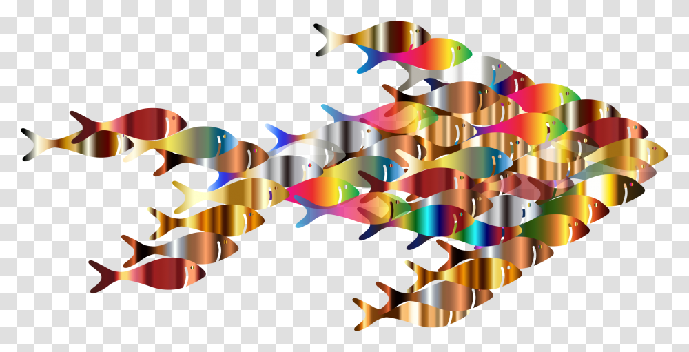Chromatic Colorful Fish Fractal Icons, Lighting, Paper Transparent Png