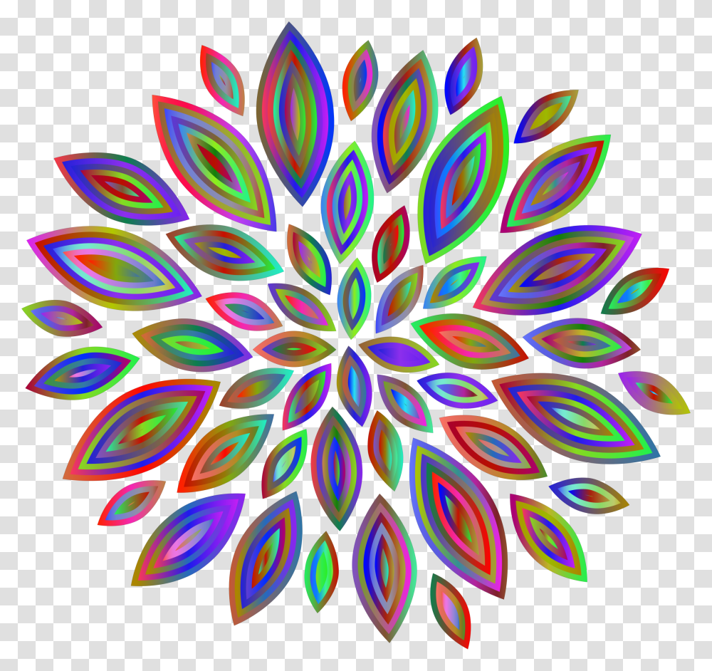 Chromatic Flower Petals Icons, Pattern, Floral Design Transparent Png