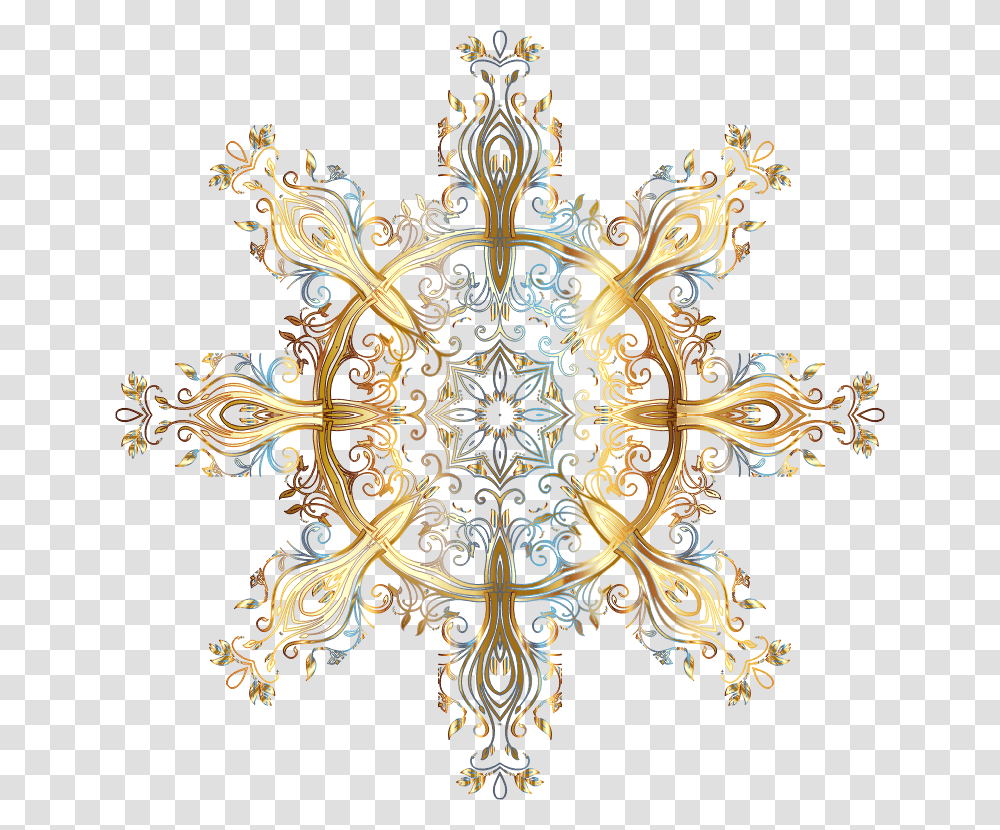 Chromatic Gold Flourish Ornament 4 No Background Golden Filigree, Pattern, Fractal, Cross Transparent Png