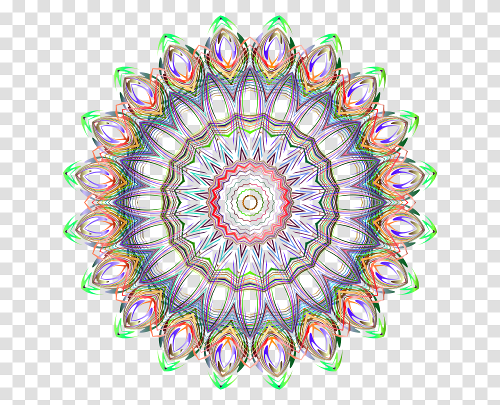 Chromatic Mandala Line Art No Background Free Svg Circle, Ornament, Pattern, Fractal Transparent Png