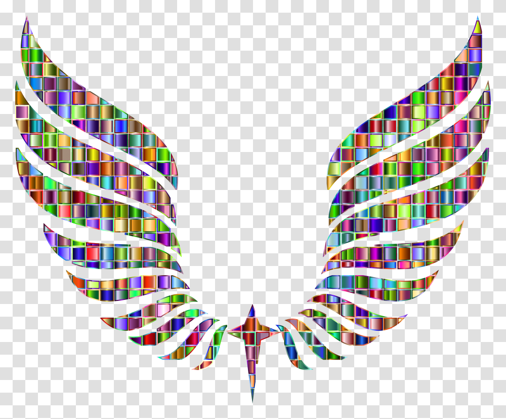 Chromatic Mosaic Abstract Wings Icons, Pattern, Logo, Trademark Transparent Png