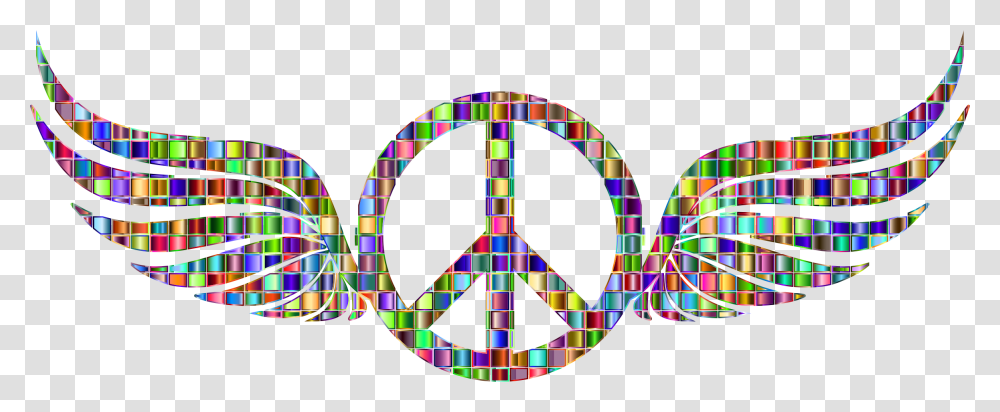 Chromatic Mosaic Peace Sign Wings Icons, Balloon, Pattern, Purple Transparent Png