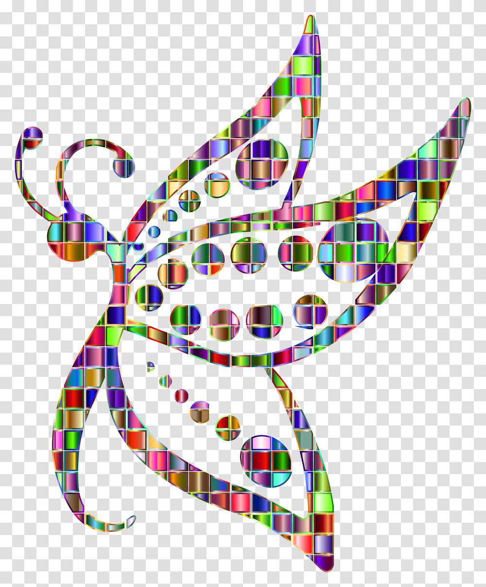 Chromatic Mosaic Spotted Butterfly Clip Arts Butterfly Silhouette Clipart, Label, Sticker, Crowd Transparent Png
