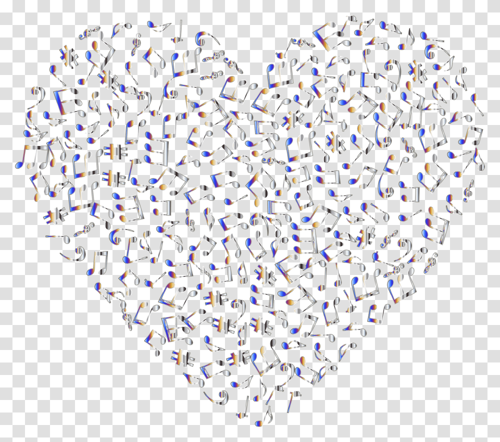 Chromatic Musical Heart 4 2 No Background Clip Arts Music Note Heart Clipart, Paper, Confetti Transparent Png