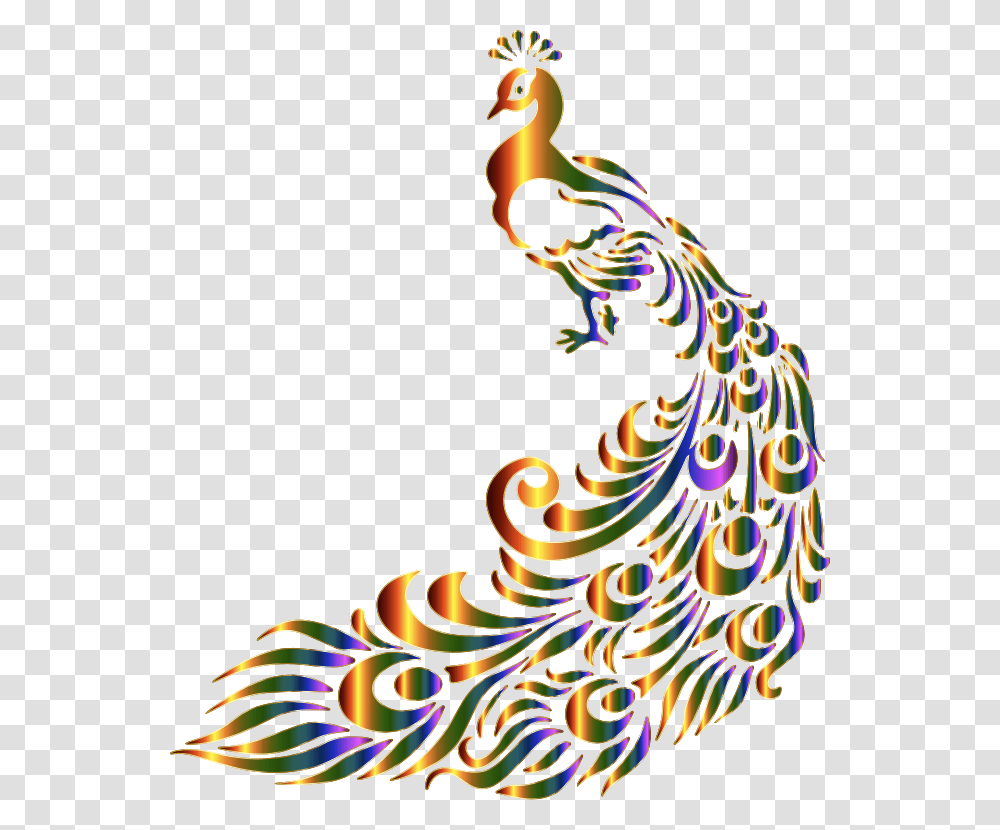 Chromatic Peacock 7 No Background Border Design For Painting, Bird, Animal Transparent Png