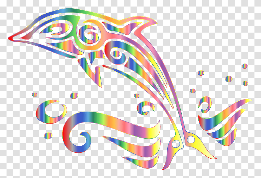 Chromatic Tribal No Background Clipart Black And White Dolphins, Floral Design, Pattern, Animal Transparent Png
