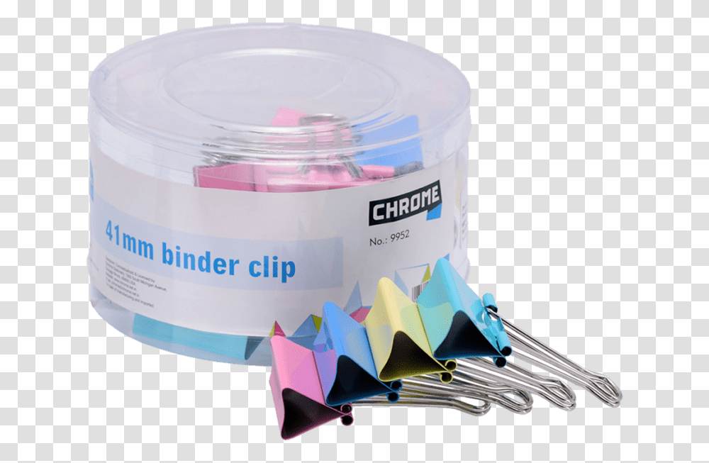 Chrome Binder Clip 41mm 24 Pc Jar Box Of, Tape, Dvd, Disk, Paper Transparent Png