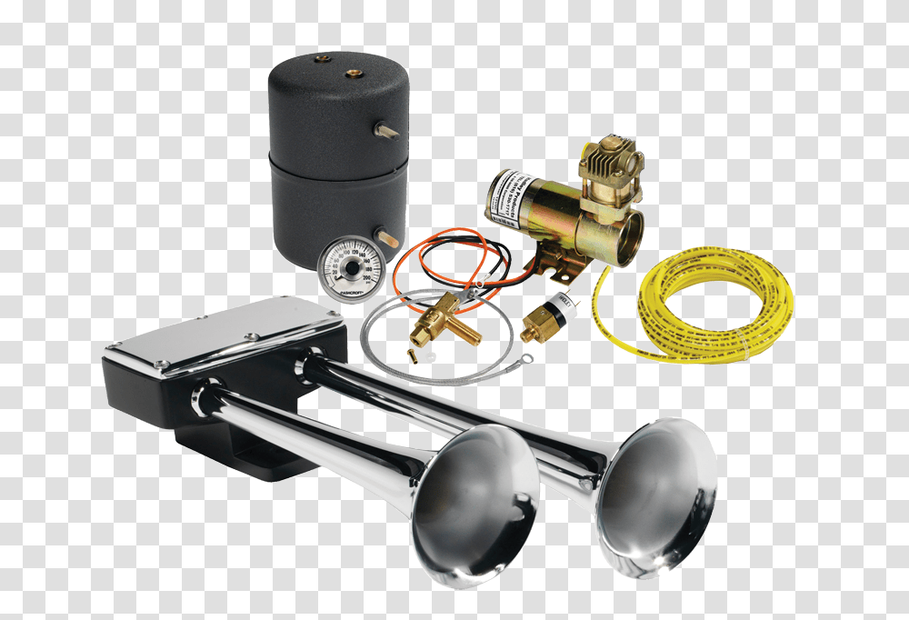 Chrome Bully Air Horn Kit, Brass Section, Musical Instrument, Trumpet, Cornet Transparent Png
