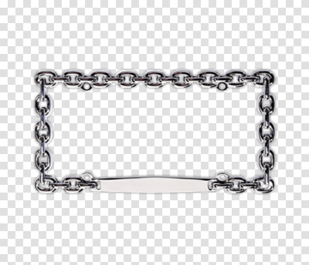 Chrome Chain Link License Plate Frame, Bracelet, Jewelry, Accessories, Accessory Transparent Png