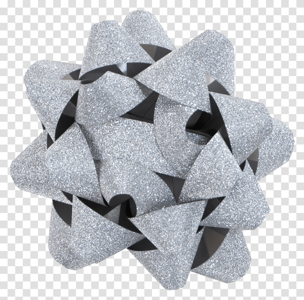 Chrome Glitter Star Bow Geometric, Art, Origami, Paper, Symbol Transparent Png