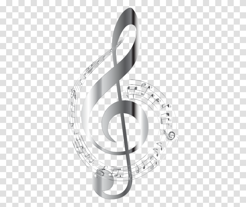 Chrome Musical Notes Typography No Background Silver Music Notes Clipart, Emblem Transparent Png