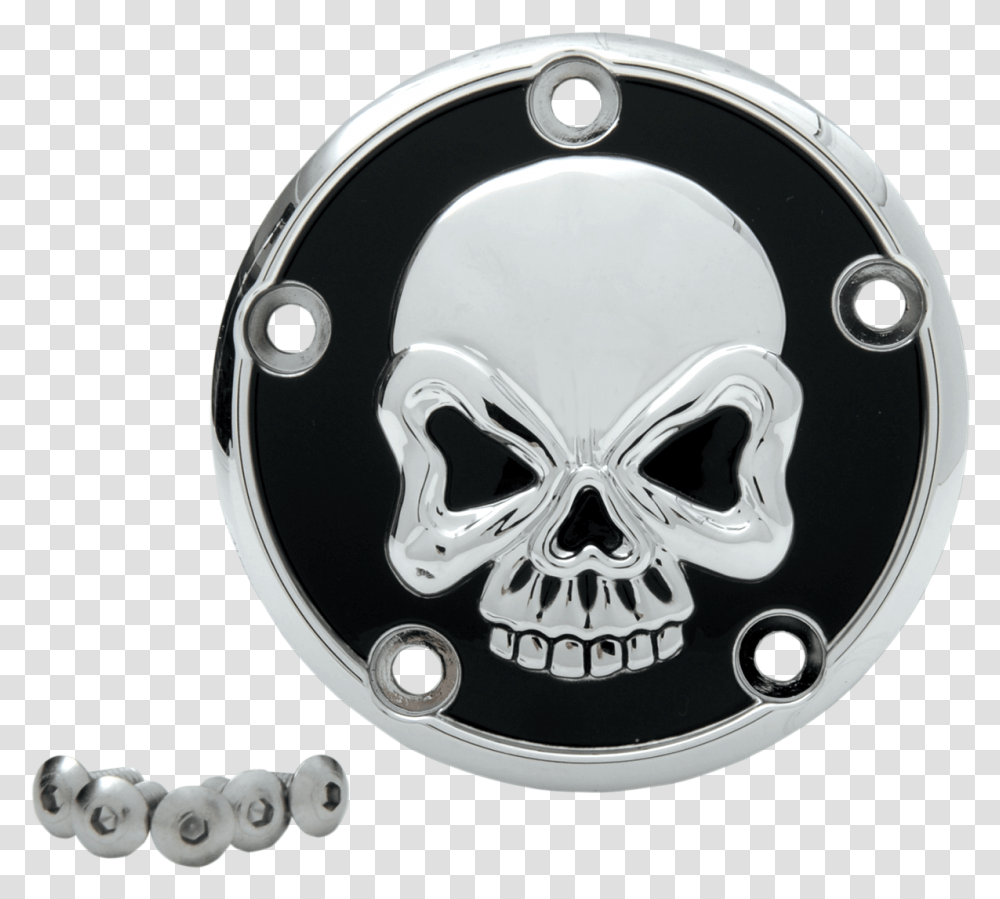 Chrome Skull Cover Fxstb Teschio, Logo, Trademark, Machine Transparent Png