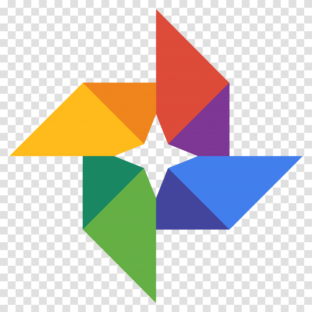 Chrome - Logos Download Google Photos Logo, Symbol, Star Symbol, Triangle, Art Transparent Png
