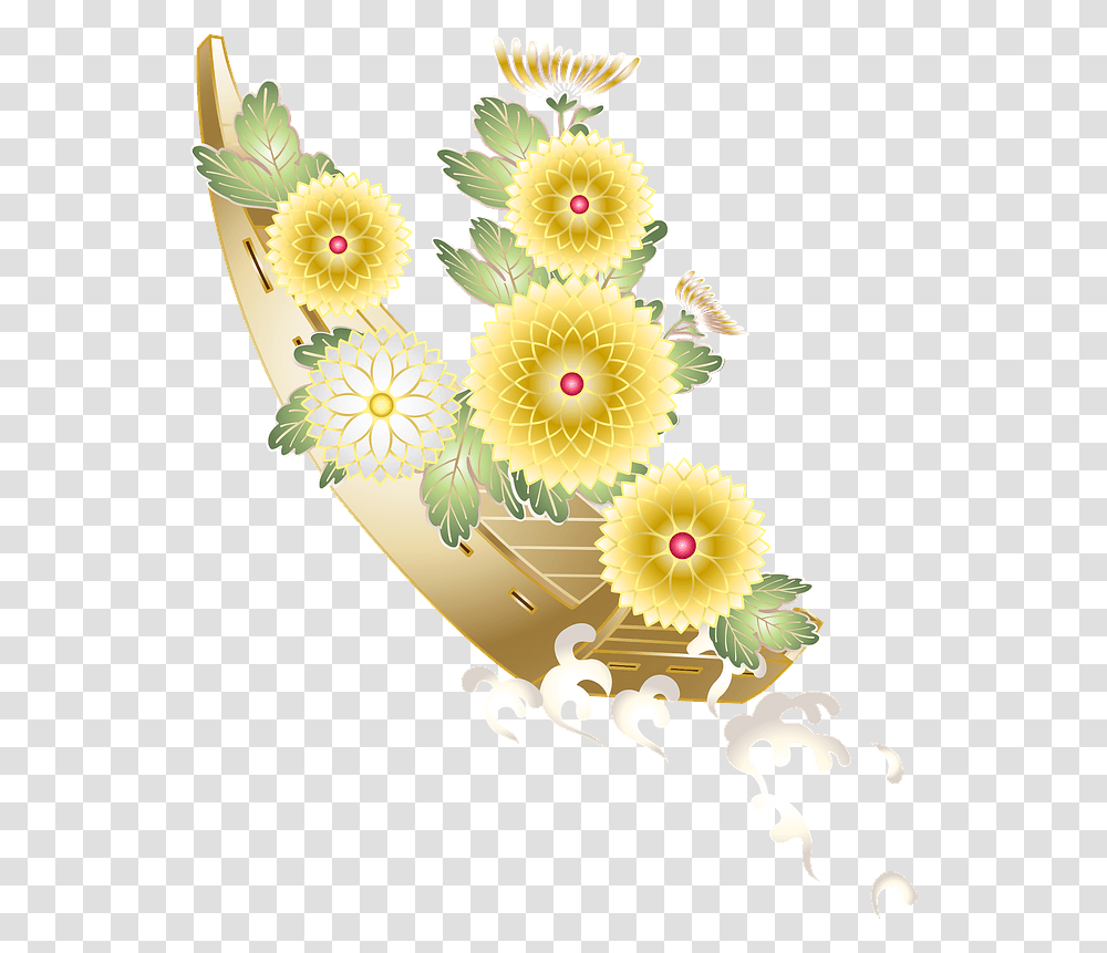 Chrysanthemum Flower Boat Clipart Artificial Flower, Graphics, Floral Design, Pattern, Ornament Transparent Png