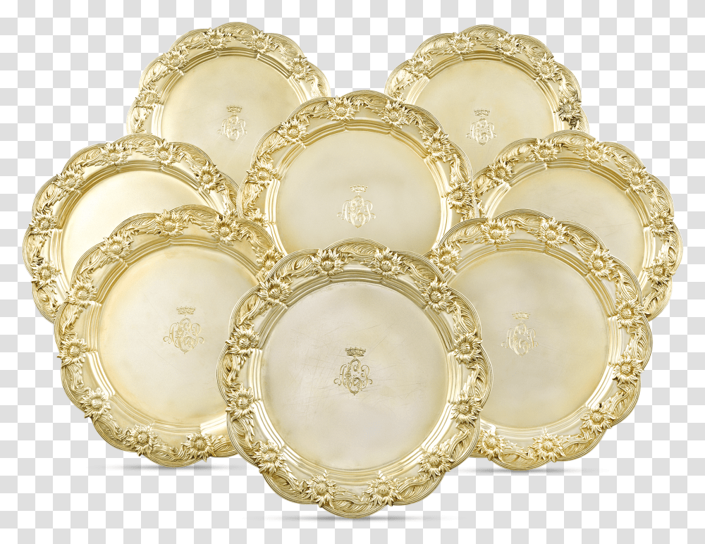 Chrysanthemum Silver Gilt Dinner Plates By Tiffany Circle Transparent Png