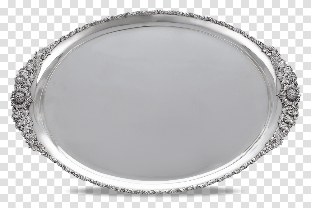 Chrysanthemum Sterling Silver Serving Tray By Tiffany Circle, Dish, Meal, Food, Platter Transparent Png