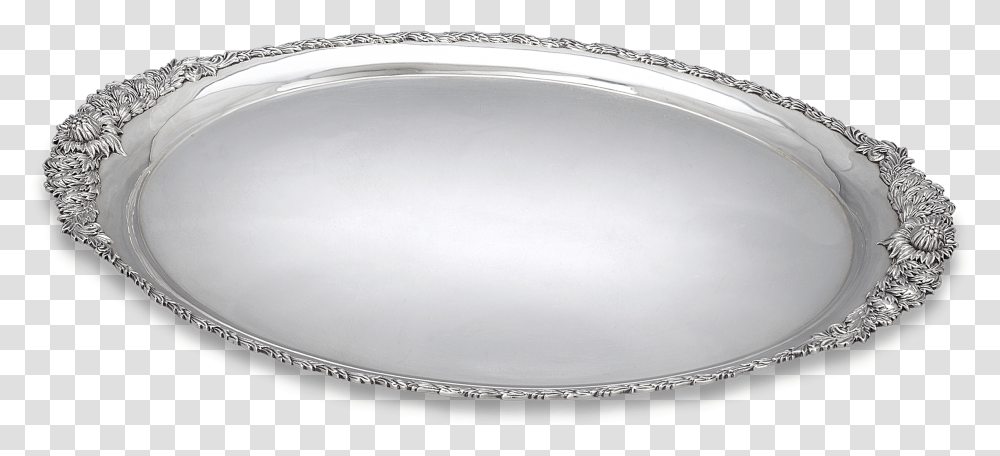 Chrysanthemum Sterling Silver Serving Tray By Tiffany, Light Fixture, Oval, Dish, Meal Transparent Png