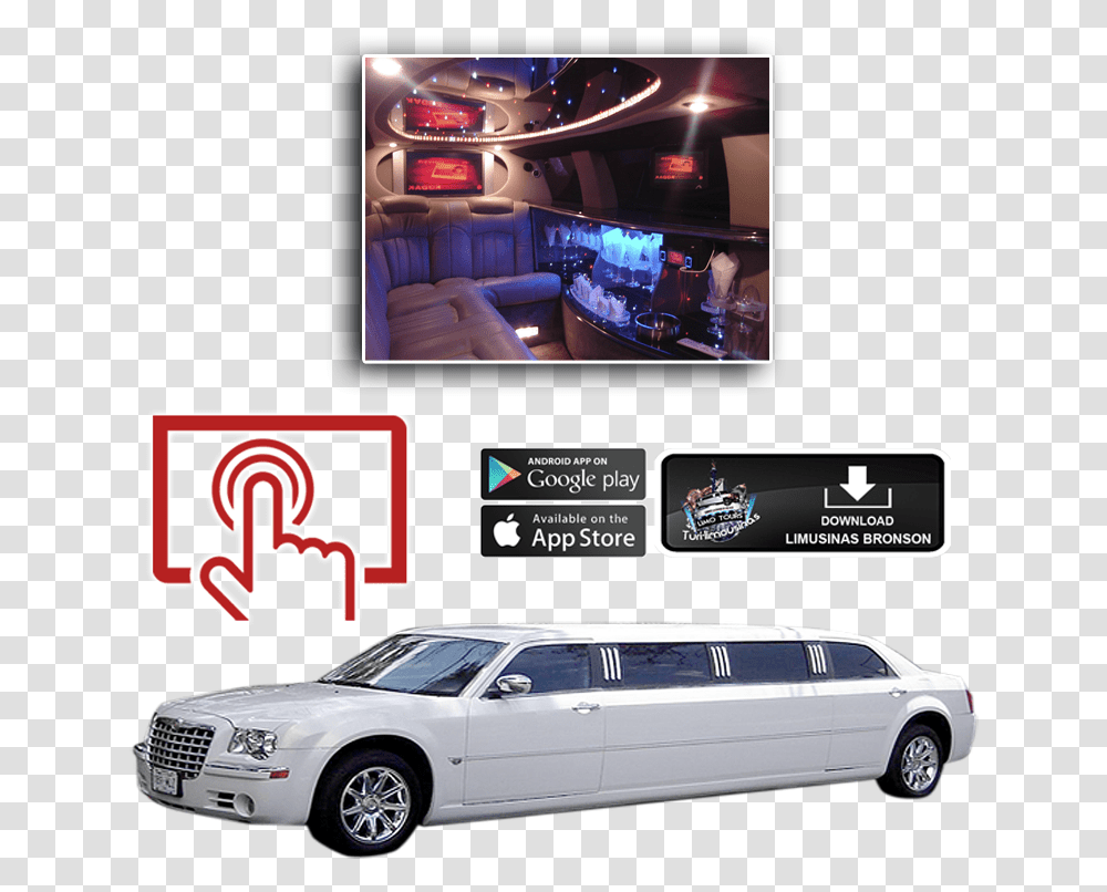Chrysler 300c App Aplicacion Limousine, Car, Vehicle, Transportation, Automobile Transparent Png