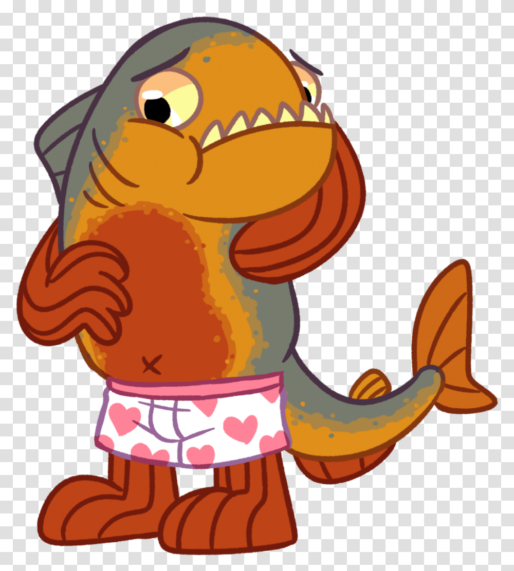 Chubby Piranha In Boxers Download Cartoon, Helmet, Outdoors, Animal Transparent Png