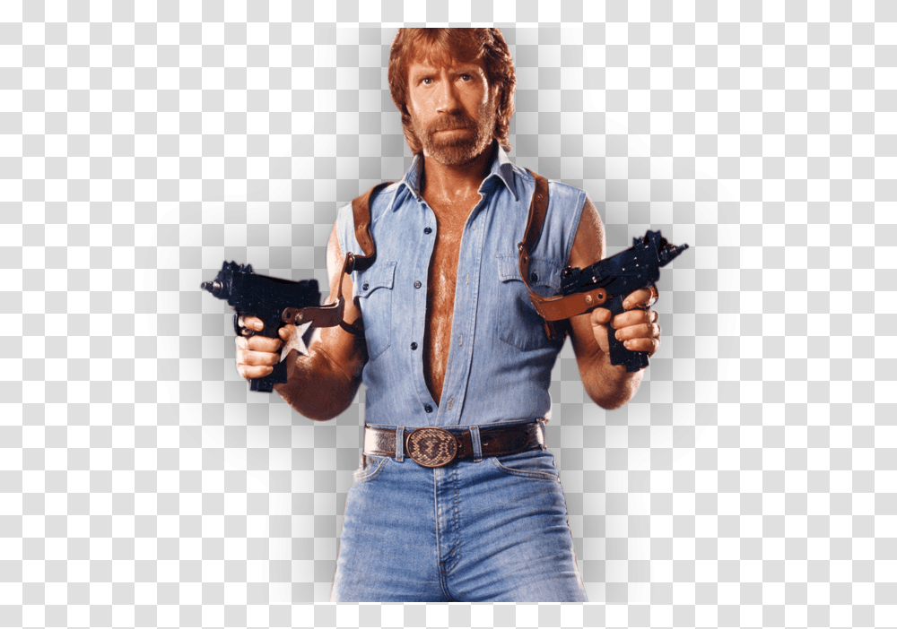 Chuck Norris Guns Download Chuck Norris, Handgun, Weapon, Weaponry, Person Transparent Png