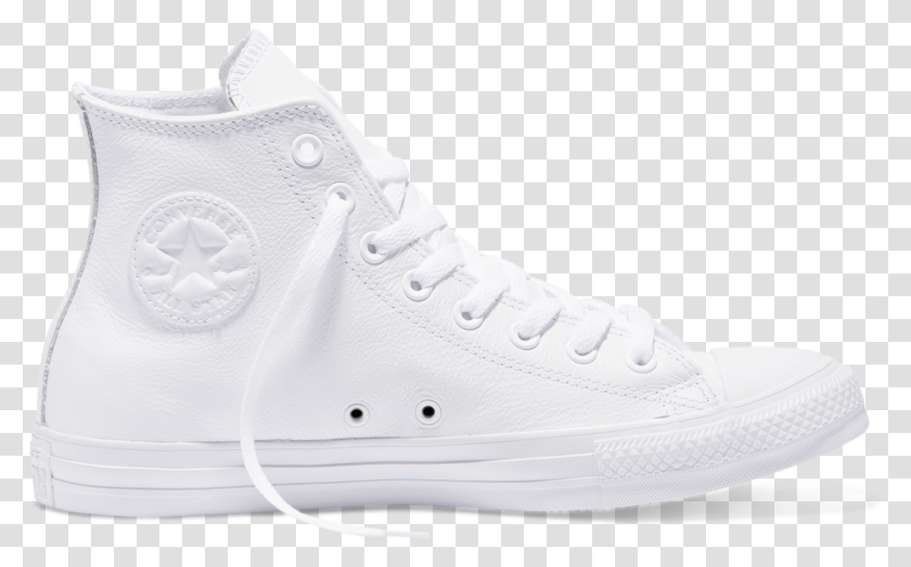 Chuck Taylor All Star Leather High Top White Logo Of Converse All Star, Shoe, Footwear, Apparel Transparent Png