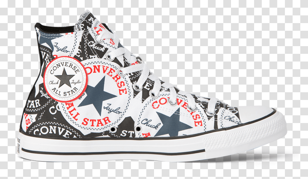 Chuck Taylor All Star Logo Graphic High Top Black Multi White, Clothing, Apparel, Shoe, Footwear Transparent Png