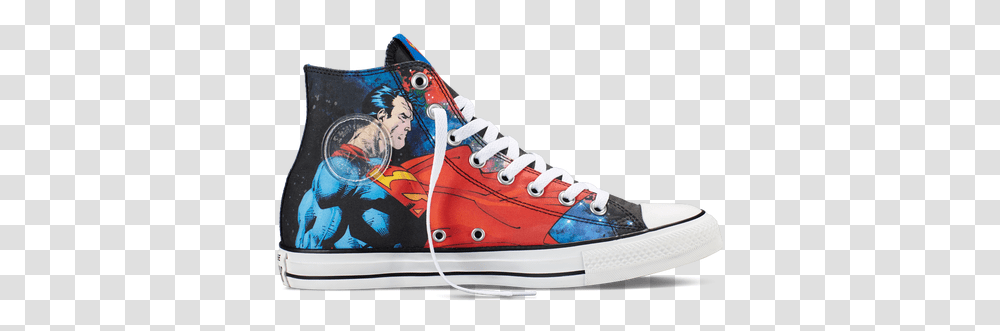 Chuck Taylor Dc Comics Superman Converse, Shoe, Footwear, Clothing, Apparel Transparent Png