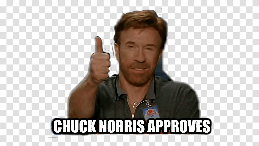 Chucknorris Chucknorrisapproves Photo Caption, Person, Human, Thumbs Up, Finger Transparent Png