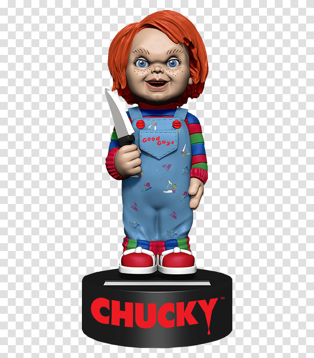 Chucky 6 Solar Powered Body Knocker Chucky Figur, Person, Costume, Sleeve Transparent Png