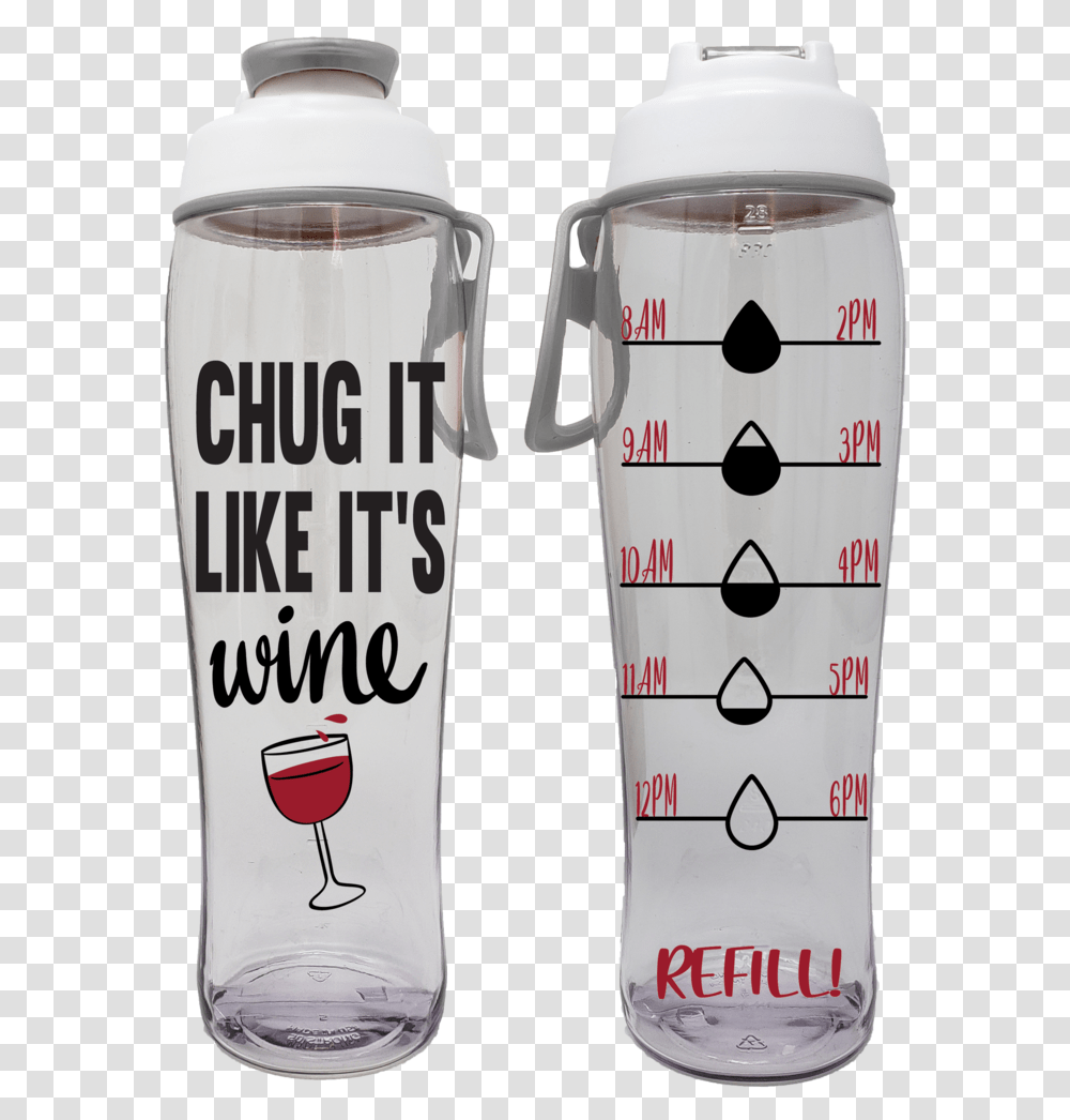 Chug It Like Its Wine Hydration Tracker Water Bottle Water Bottle, Beer, Alcohol, Beverage, Shaker Transparent Png