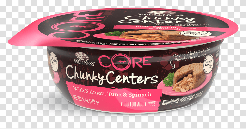 Chunky Centers Salmon Tuna Spinach Wellness Core Chunky Centers, Label, Food, Tin Transparent Png