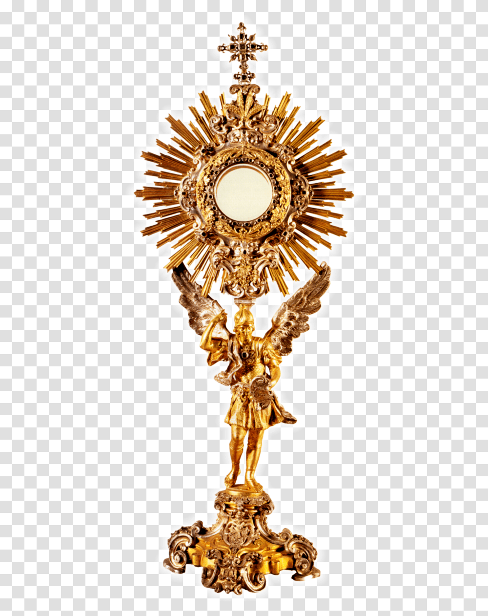 Church Catholic Adoration Eucharistic Christi Eucharist Clipart Monstrance Catholic, Chandelier, Lamp, Gold, Bronze Transparent Png