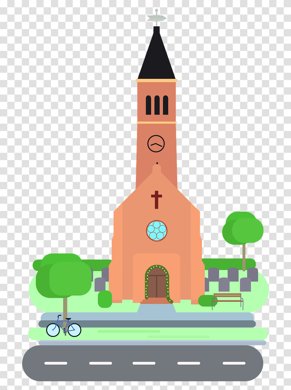 Church Chapel Religion Cemetery Bells Bell Tower Building Community Together, Architecture, Spire, Clock Tower, Bowl Transparent Png