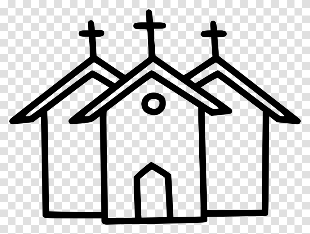 Church Christian Christianity Institution Building, Cross, Silhouette, Stencil Transparent Png