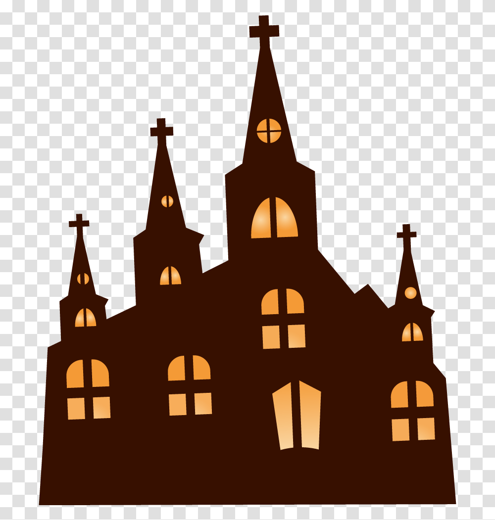 Church Clipart Haunted Halloween Church Clipart, Architecture, Building, Spire, Tower Transparent Png