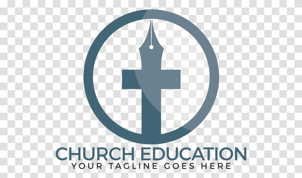 Church Education Vector Logo Design Cross, Poster, Advertisement, Weapon Transparent Png