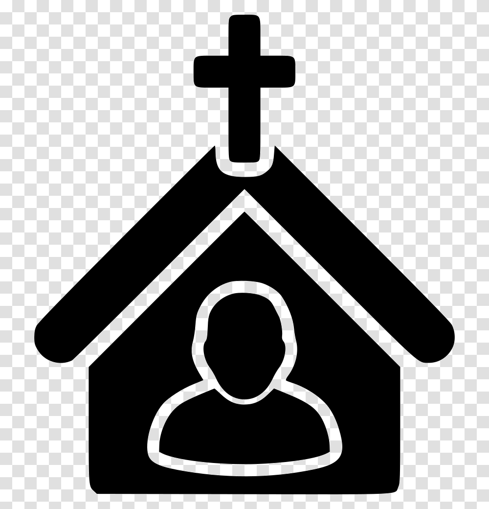 Church Home Clip Art Black And White, Cross, Triangle Transparent Png