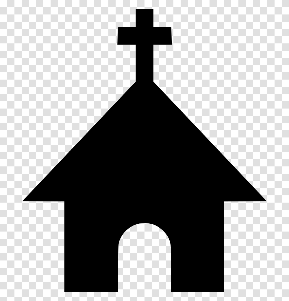 Church Service Cross Christ Gathering God Religion Icon, Silhouette, Triangle, Stencil Transparent Png