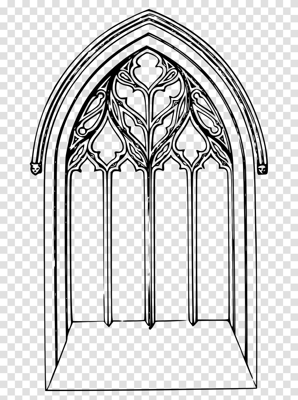 Church Window Clipart Black And White, Gray, World Of Warcraft Transparent Png