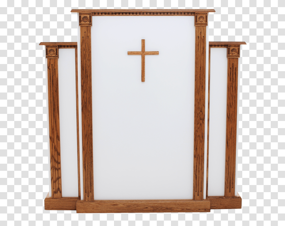 Church Wood Pulpit White Wcross Fluting Amp Scrollwork Church Table, Architecture, Building, Altar Transparent Png