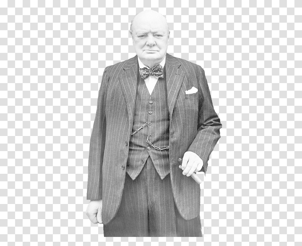 Churchill Britain Quote, Suit, Overcoat, Tie Transparent Png