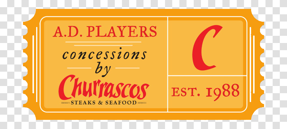Churrascos Adplayers Concession Ticket, Paper, Label Transparent Png