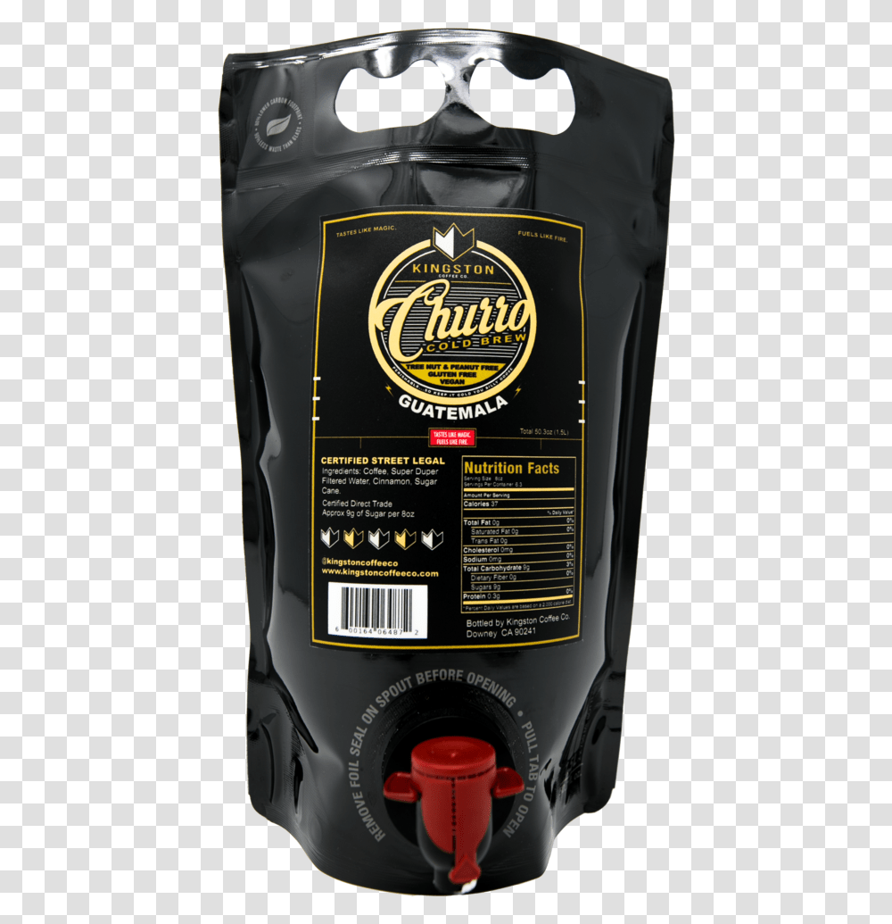 Churro Cold Brew 50oz Pouch Jamaican Blue Mountain Coffee, Bottle, Cosmetics, Aftershave, Food Transparent Png