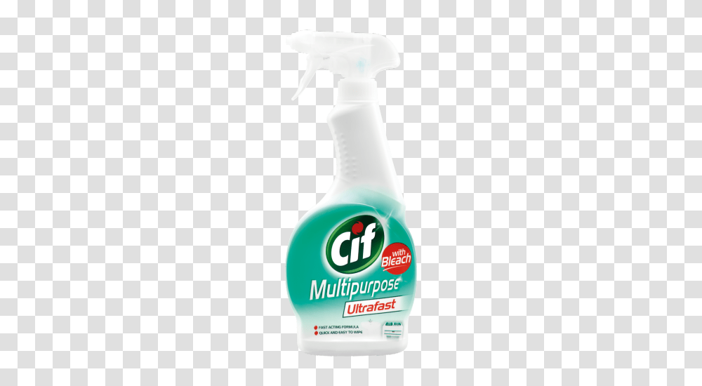Cif Ultrafast Spray With Bleach Multipurpose Ml Cif, Bottle, Cosmetics, Lotion, Label Transparent Png