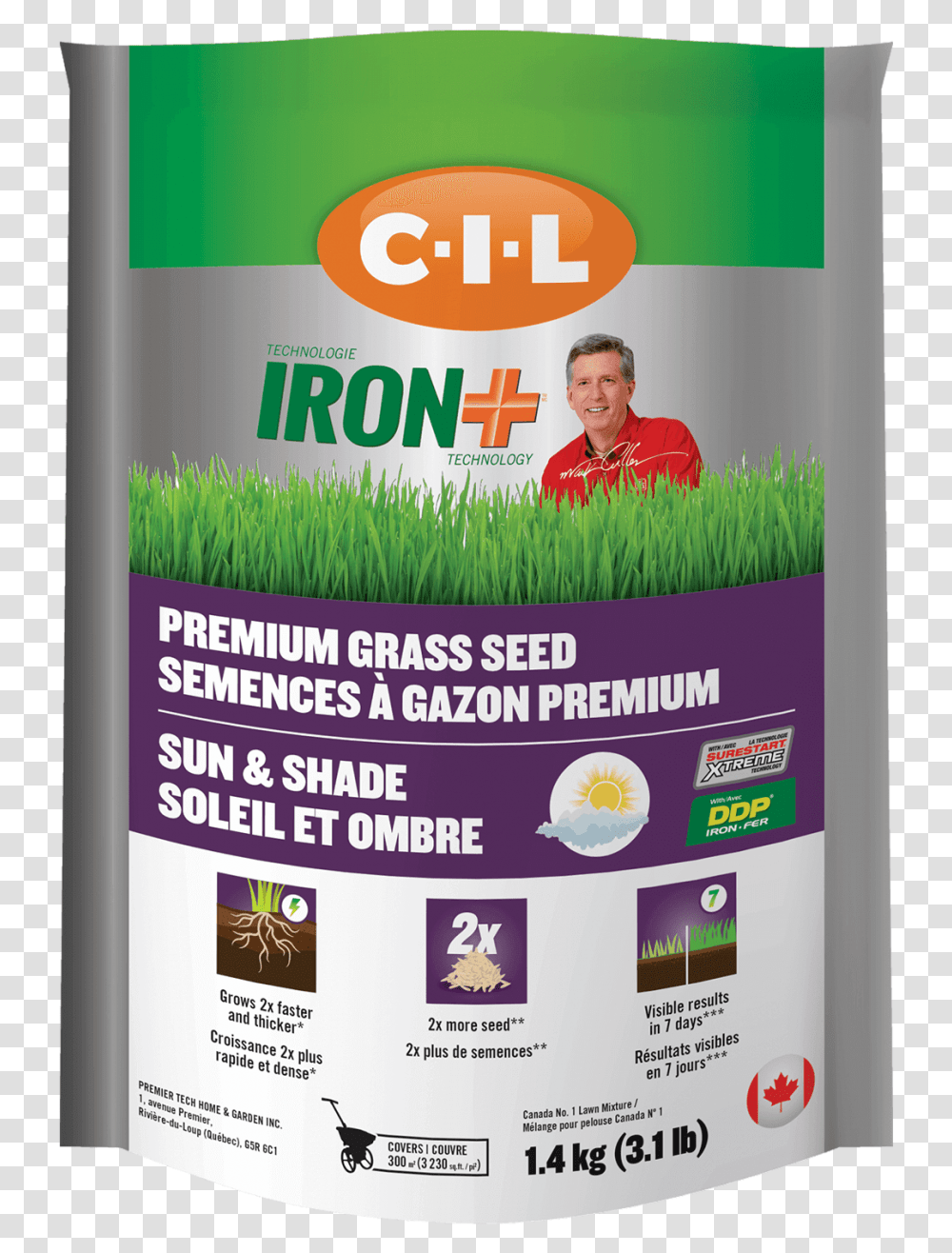 Cil Iron Premium Grass Seed Sun Shade Happens When You Pour Fertiliser On Grass, Person, Label, Can Transparent Png
